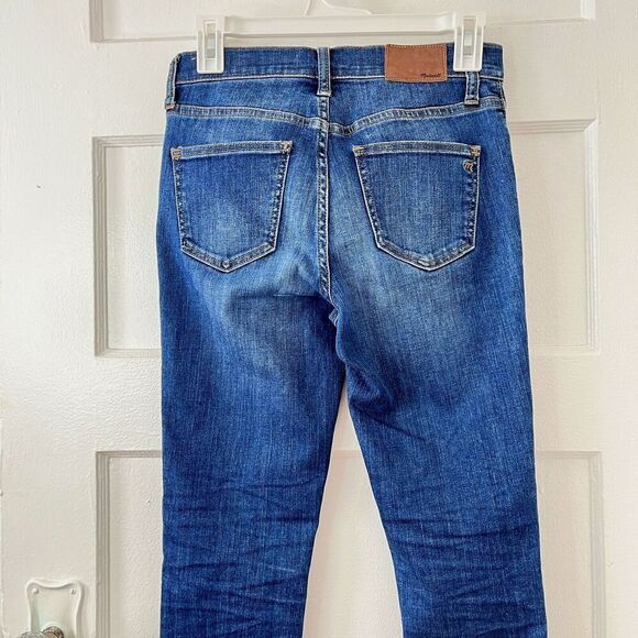 Madewell Jeans Women 26 Blue High Riser Skinny Medium Wash Distressed Stretch - Picture 5 of 11